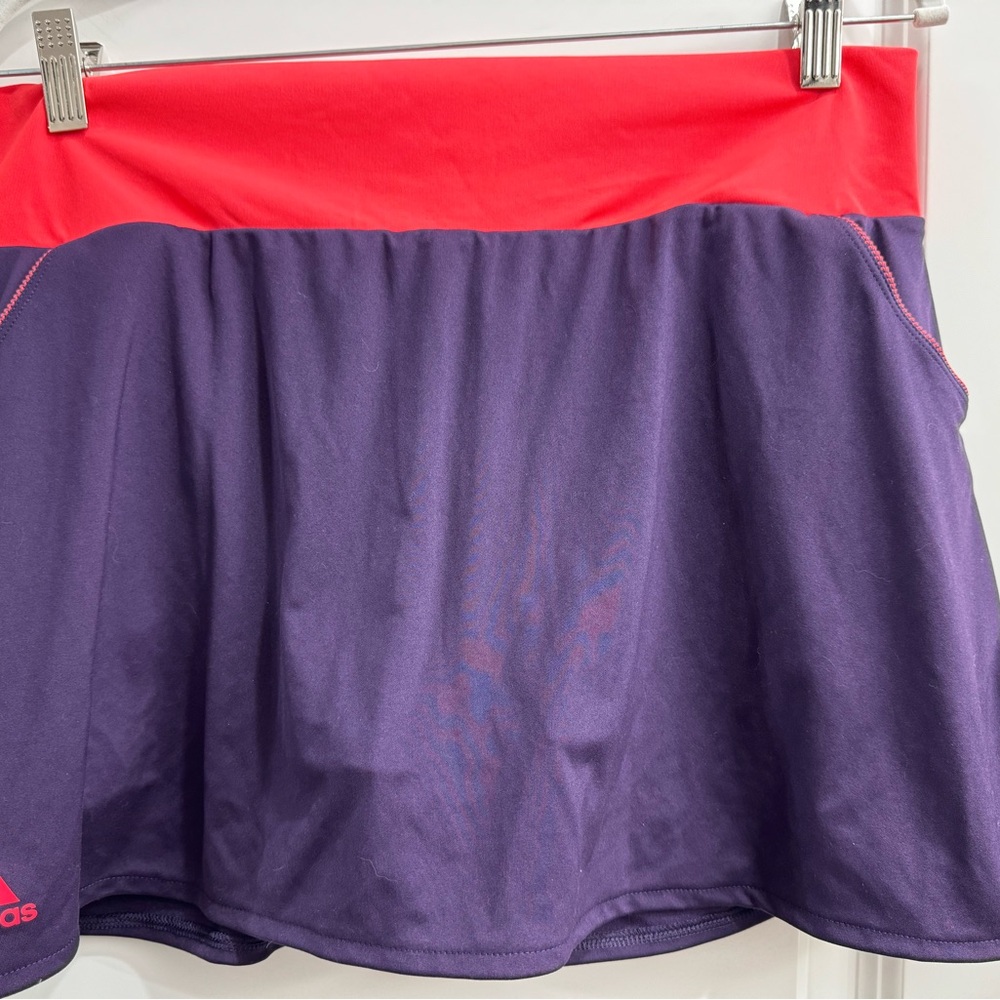 Purple and red adidas tennis skirt with pockets